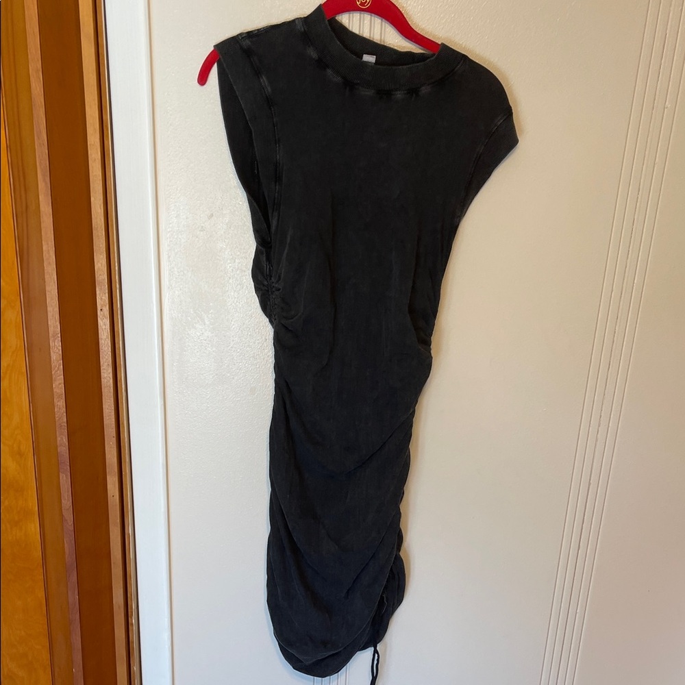 Sleeveless Black Ruched Women’s Dress